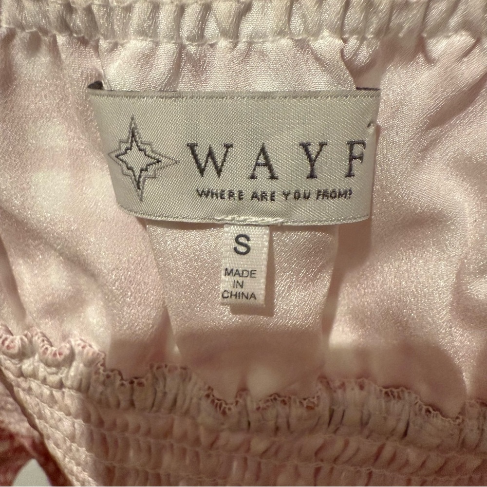 Wayf Pink Checkered Ruffle Top size S - Picture 3 of 4